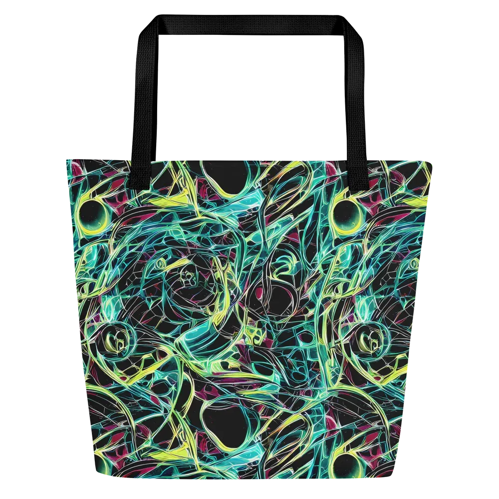 Vivid Circuitry on Large Tote Bag W/ Pocket — Front