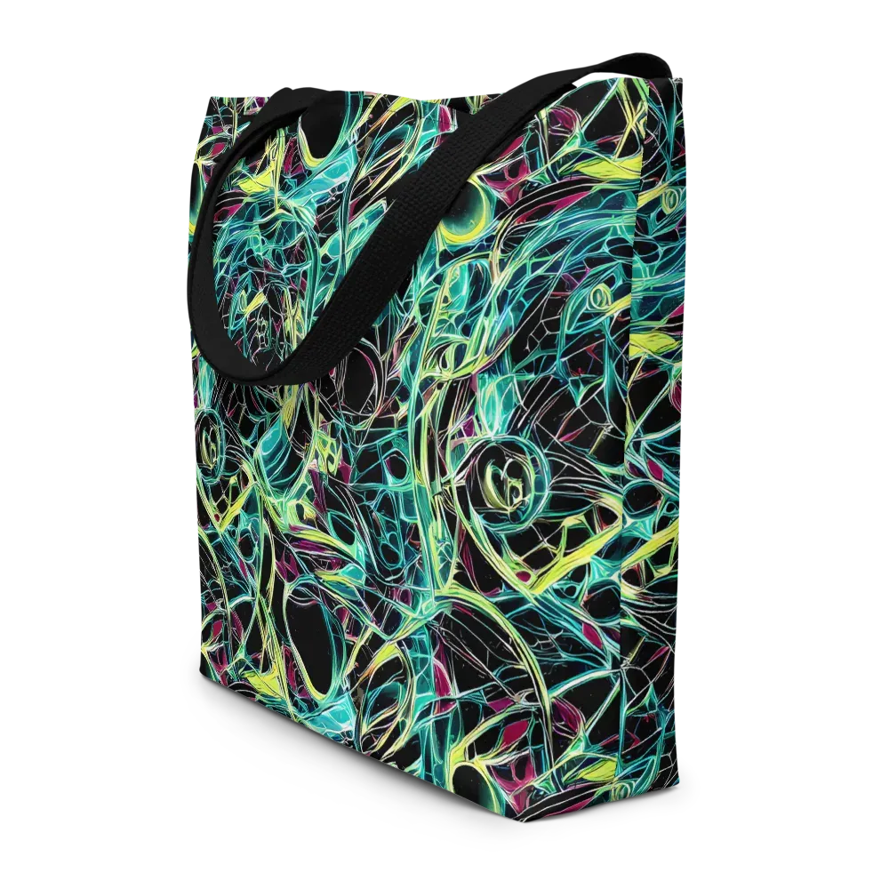 Vivid Circuitry on Large Tote Bag W/ Pocket — Front