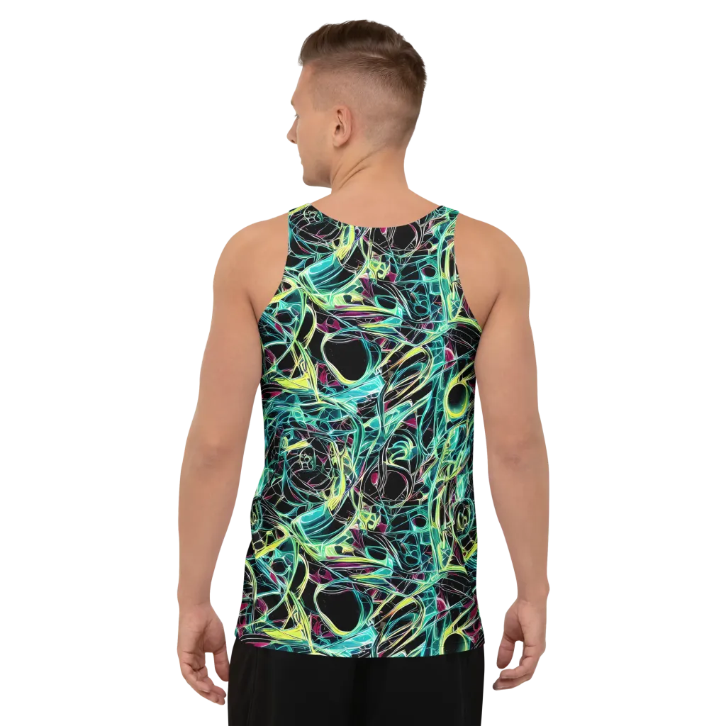 Vivid Circuitry on Men's Tank Top — Back