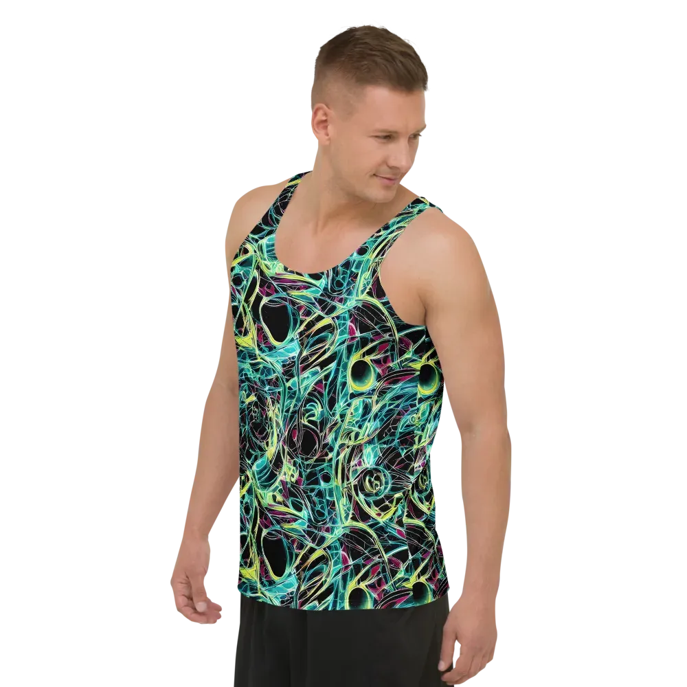 Vivid Circuitry on Men's Tank Top — Left Front