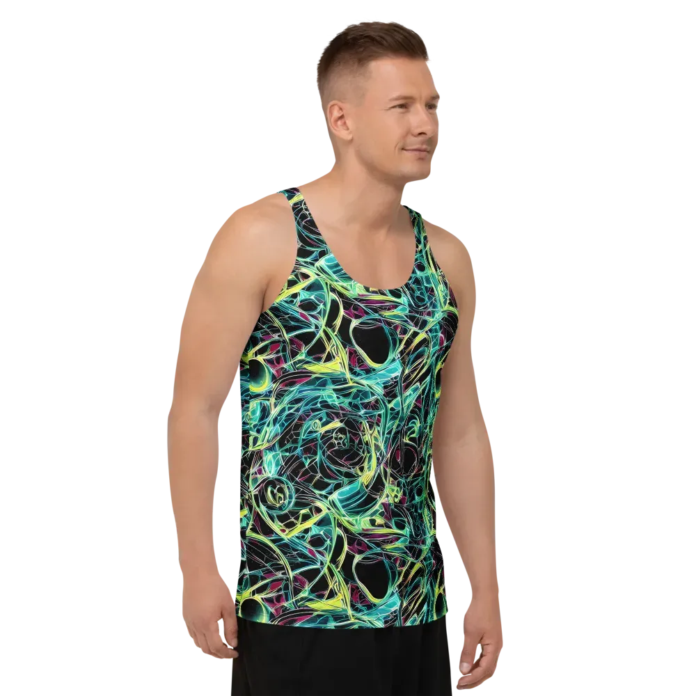 Vivid Circuitry on Men's Tank Top — Right Front