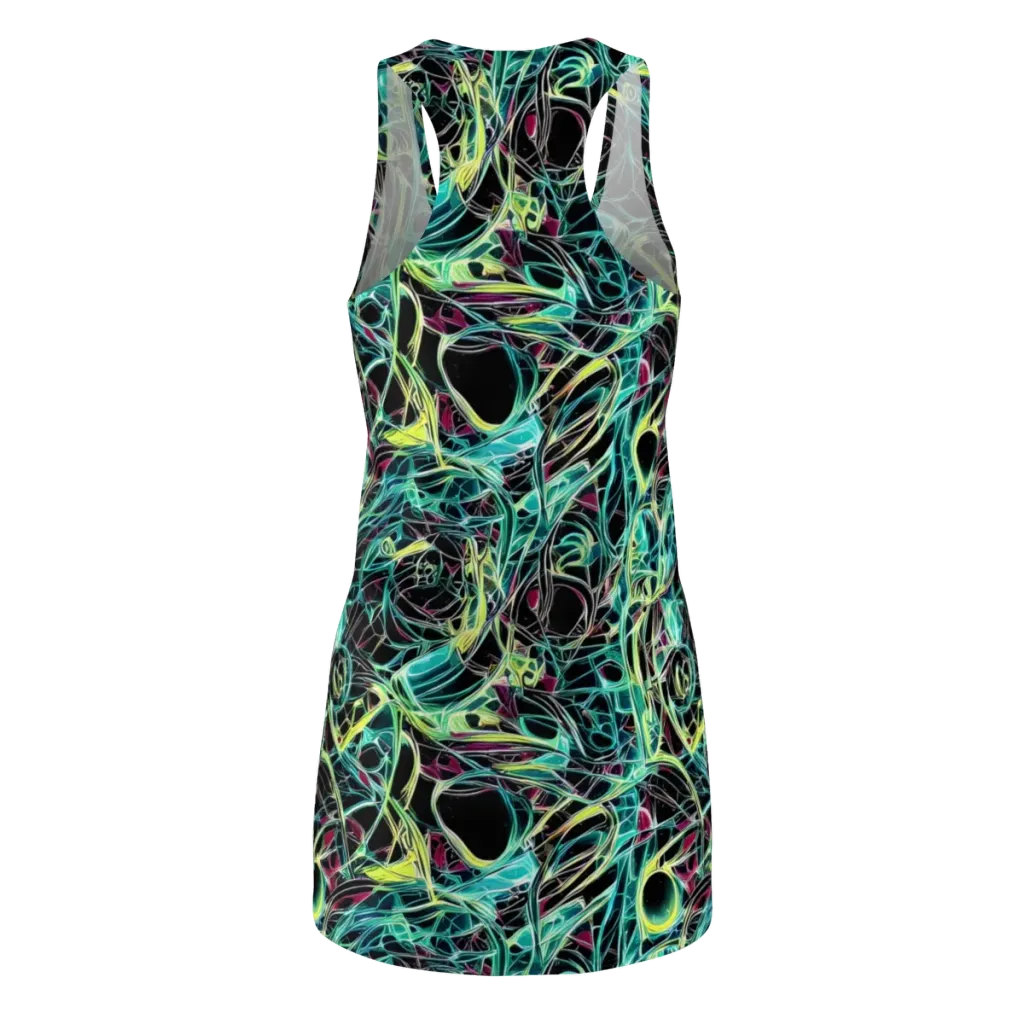 Vivid Circuitry on Racerback Dress — Back