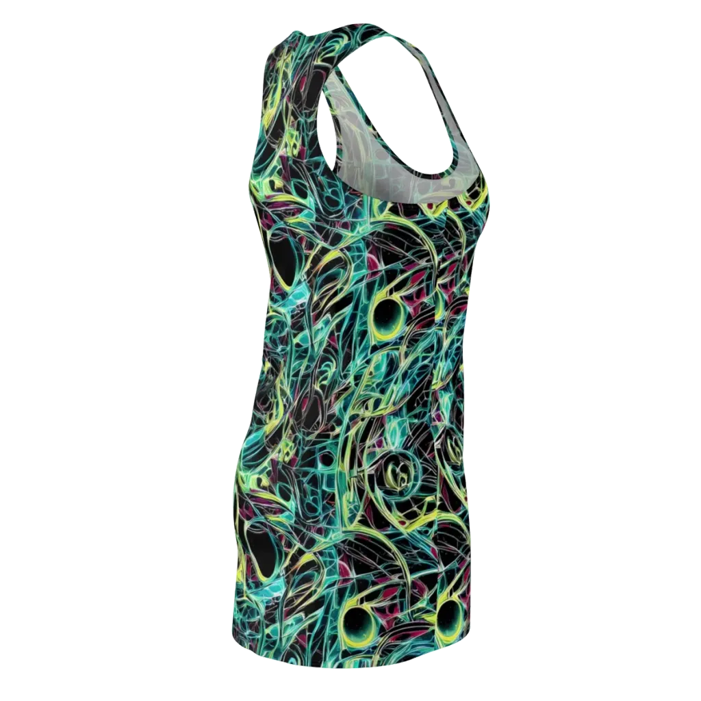 Vivid Circuitry on Racerback Dress — Back Side