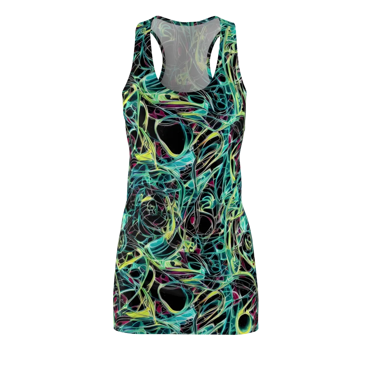 Vivid Circuitry on Racerback Dress — Front