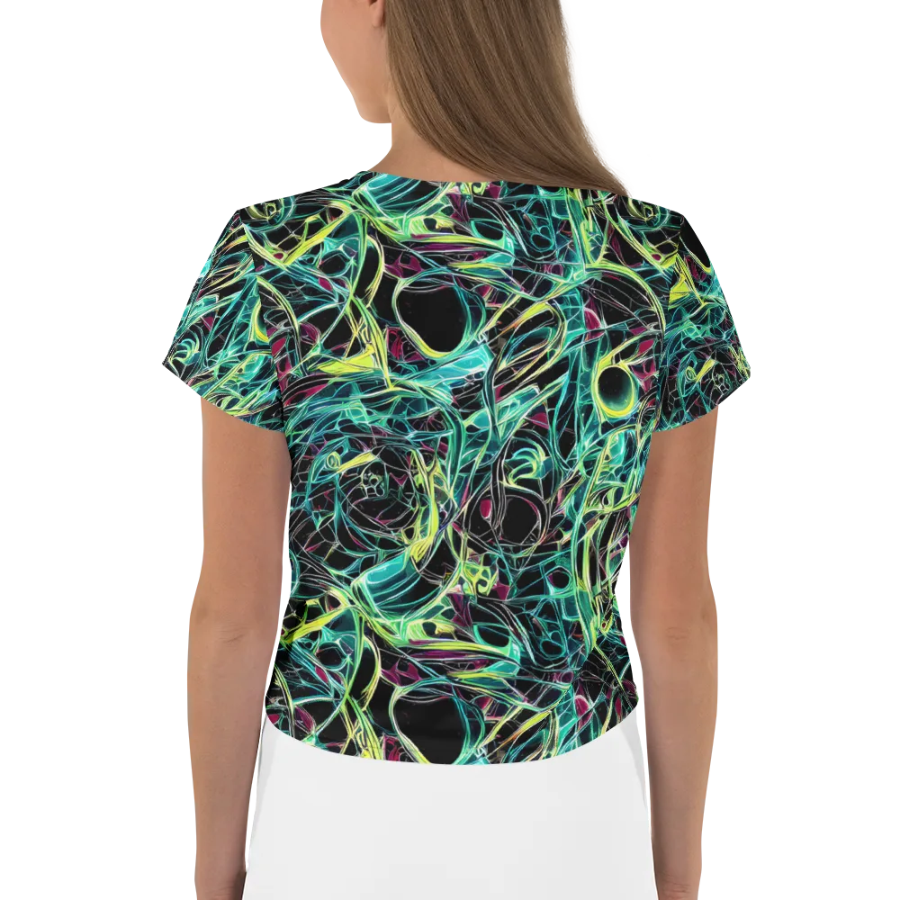 Vivid Circuitry on Crop Tee — Back