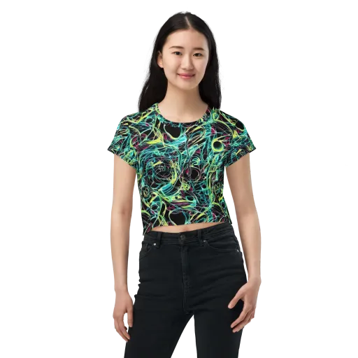 Vivid Circuitry on a Crop Tee