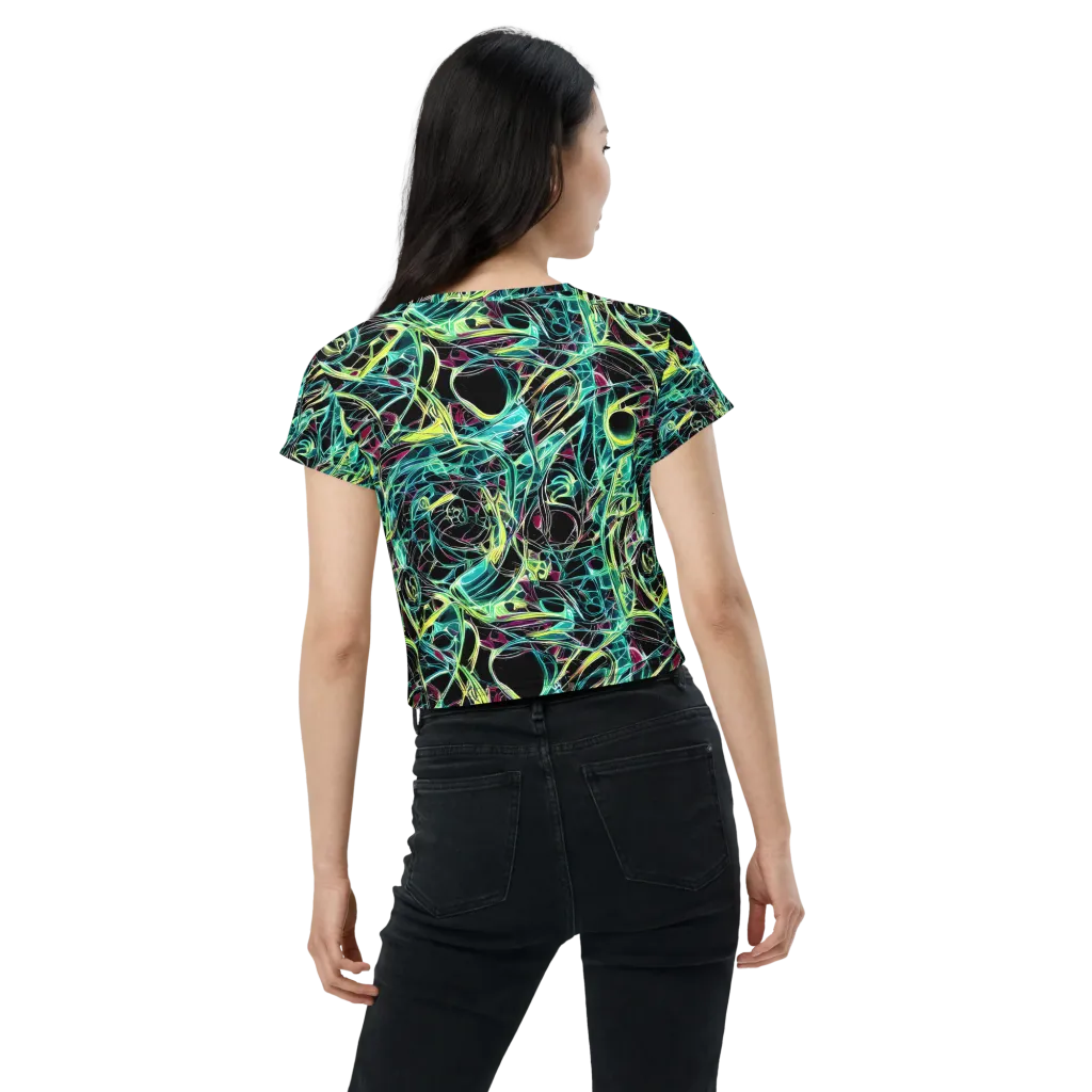 Vivid Circuitry on Crop Tee — Back