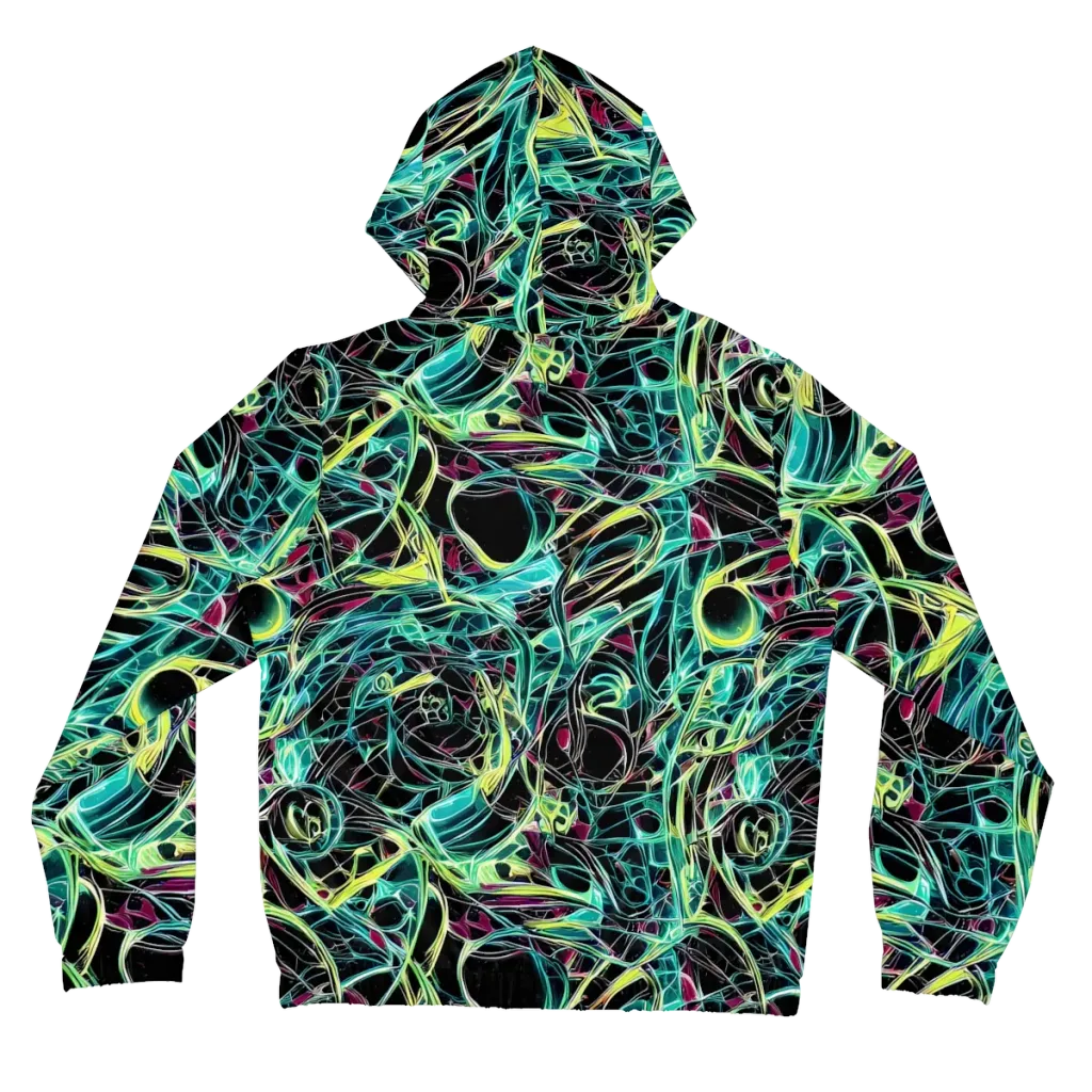 Vivid Circuitry on Women's Full-Zip Hoodie — Back