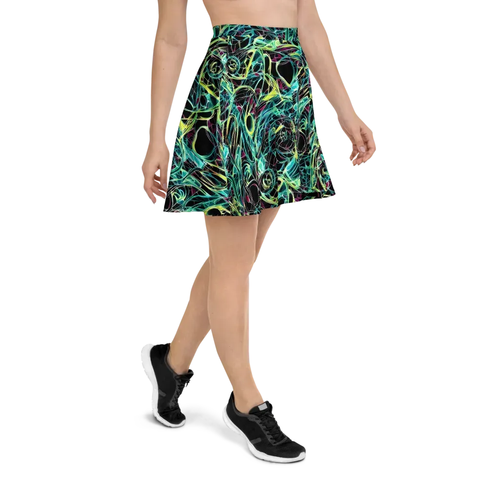 Vivid Circuitry on Skater Skirt — Right