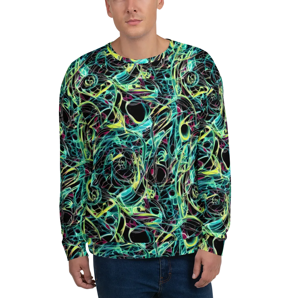 Vivid Circuitry on Sweatshirt — Front