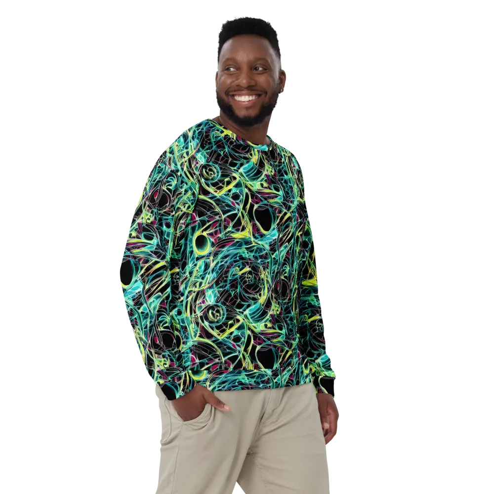 Vivid Circuitry on Sweatshirt — Front