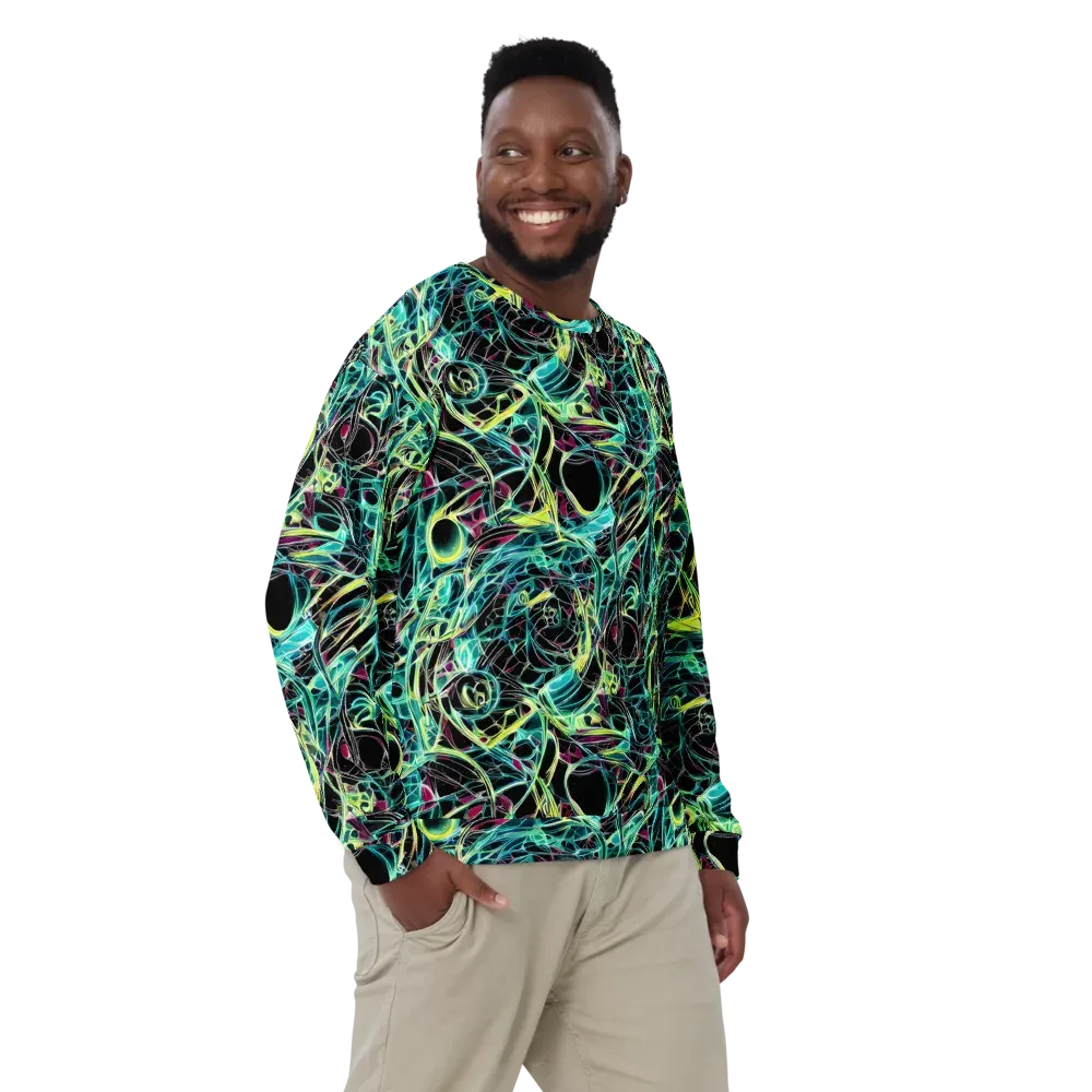 Vivid Circuitry on Sweatshirt — Front