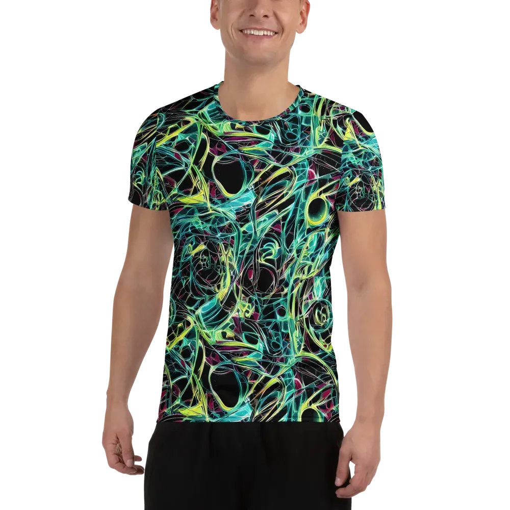 Vivid Circuitry on Men's Athletic T-Shirt — Front