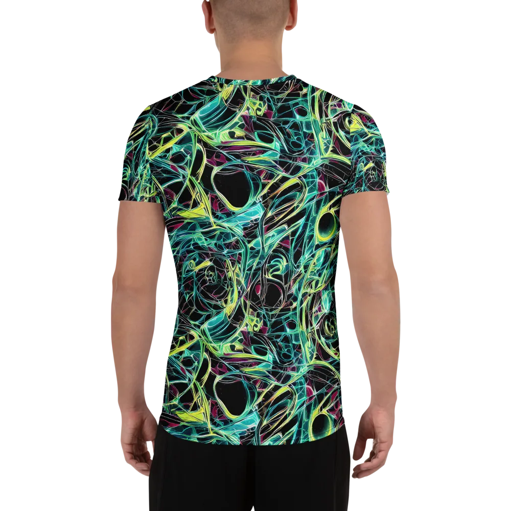 Vivid Circuitry on Men's Athletic T-Shirt — Back