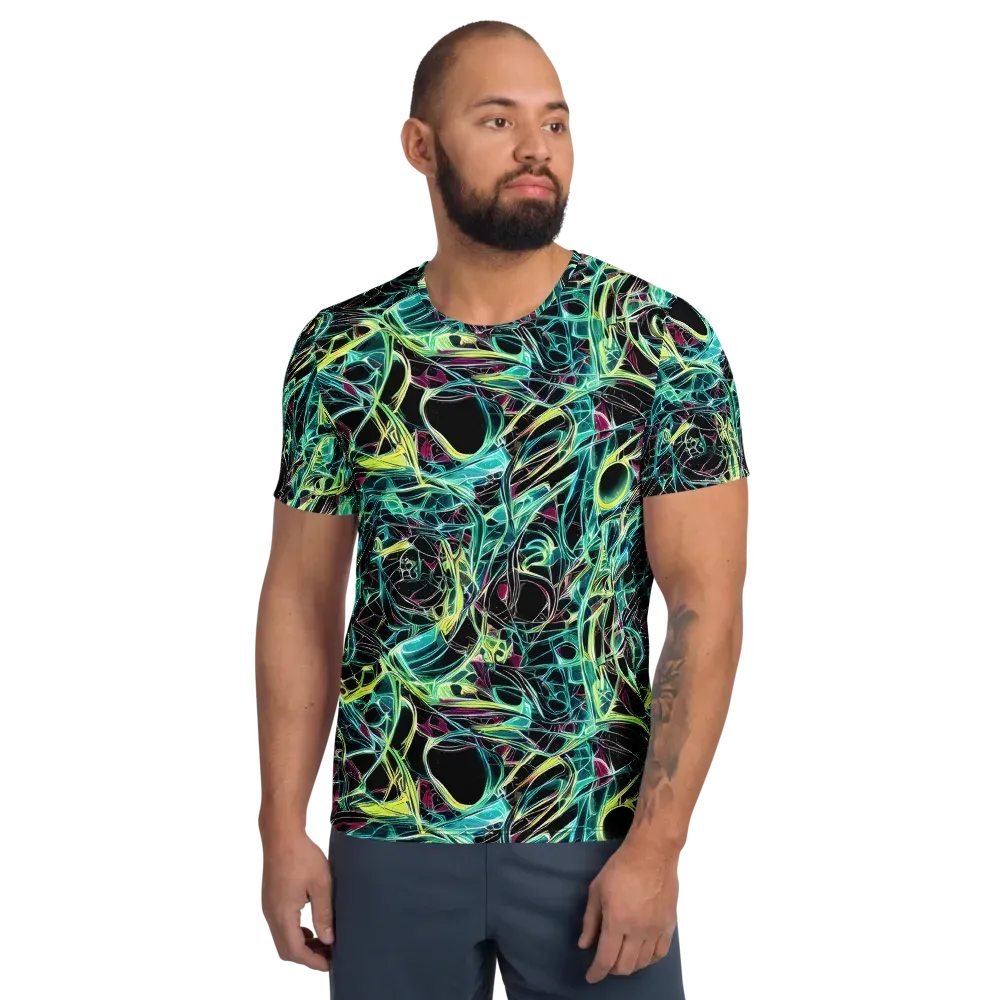 Vivid Circuitry on Men's Athletic T-Shirt — Front