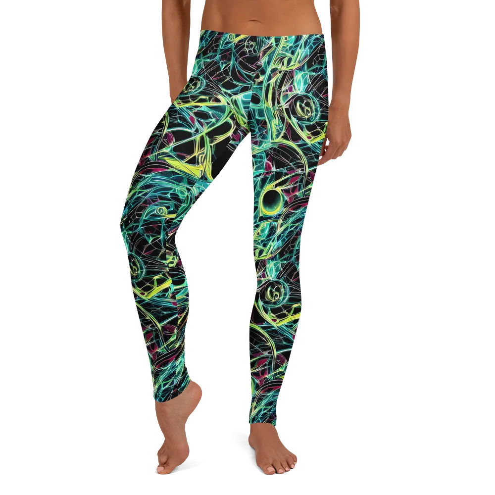 Vivid Circuitry on Leggings — Front