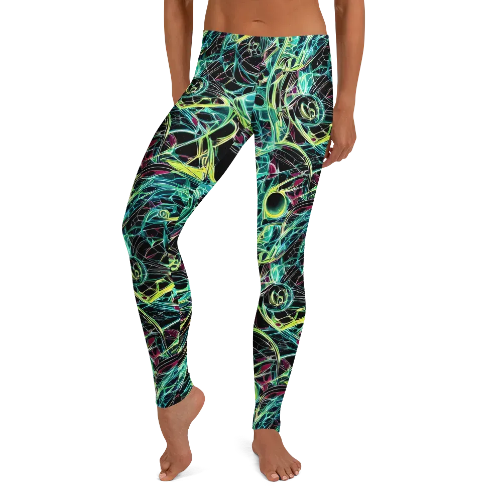 Vivid Circuitry on Leggings — Front