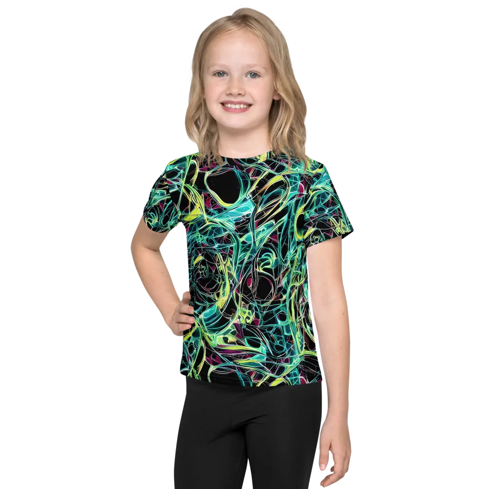 Vivid Circuitry on Kids Crew Neck T-Shirt — Front