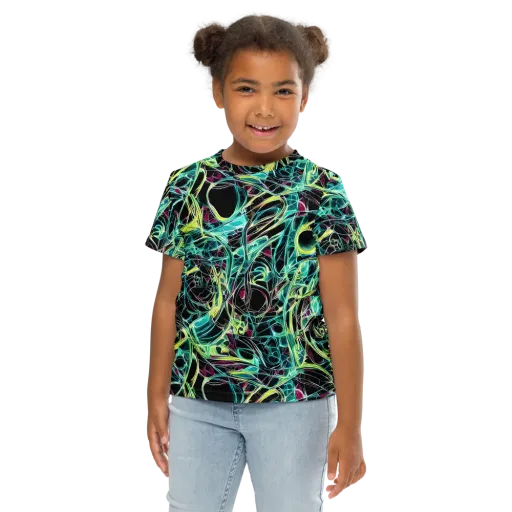 Vivid Circuitry on a Kids Crew Neck T-Shirt