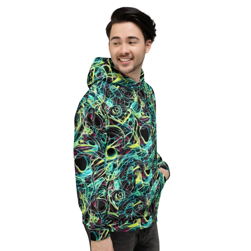 Vivid Circuitry on Hoodie — Right