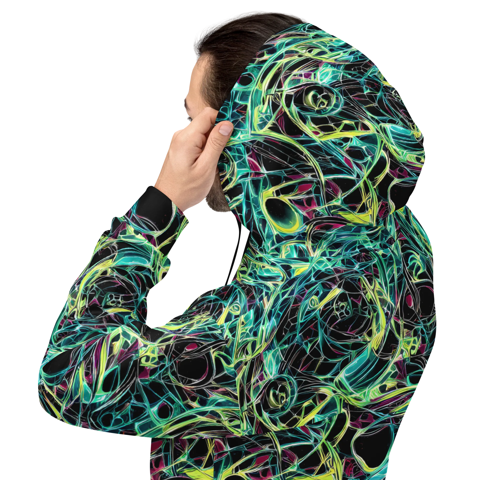 Vivid Circuitry on Hoodie — Back