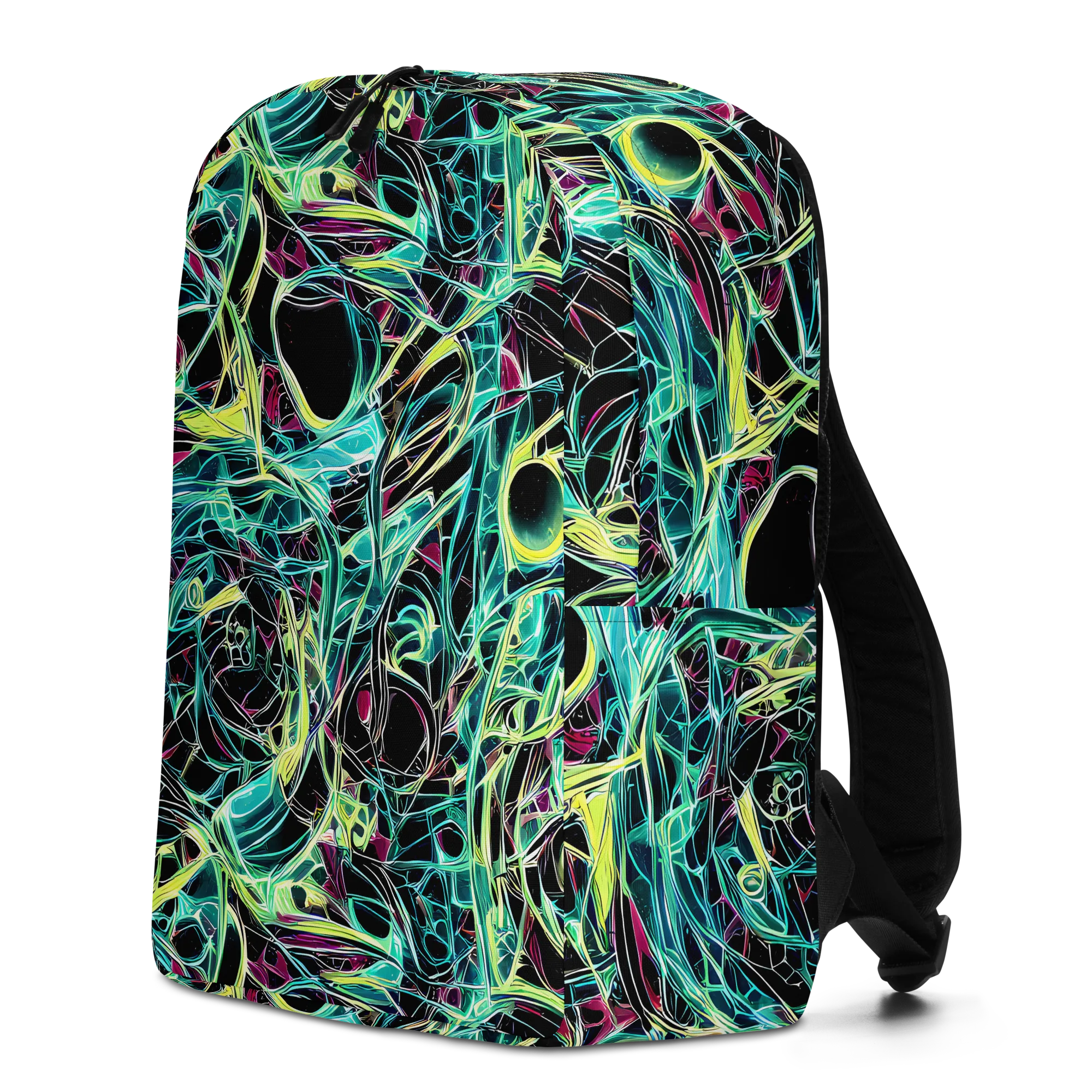 Vivid Circuitry on Minimalist Backpack — Left