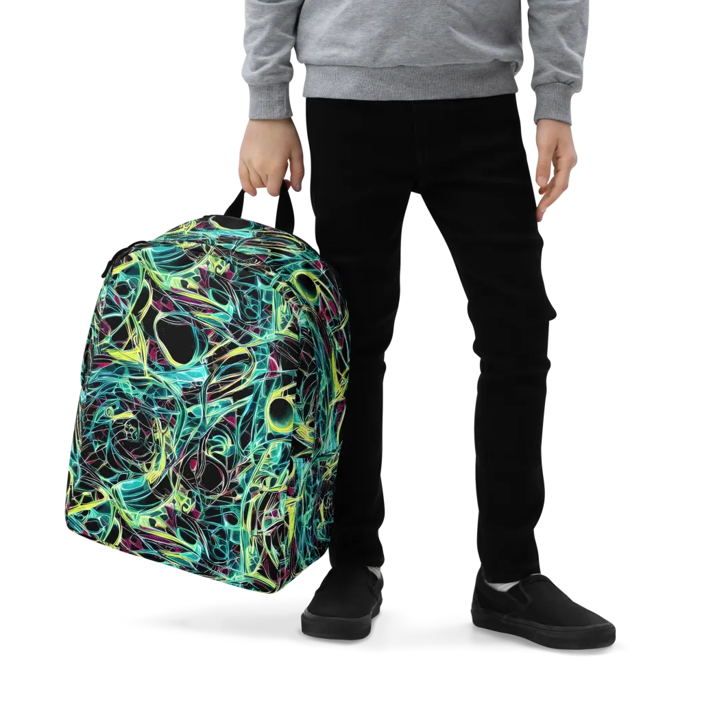 Vivid Circuitry on Minimalist Backpack — Zoomed-in