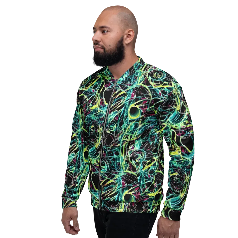 Vivid Circuitry on Bomber Jacket — Left