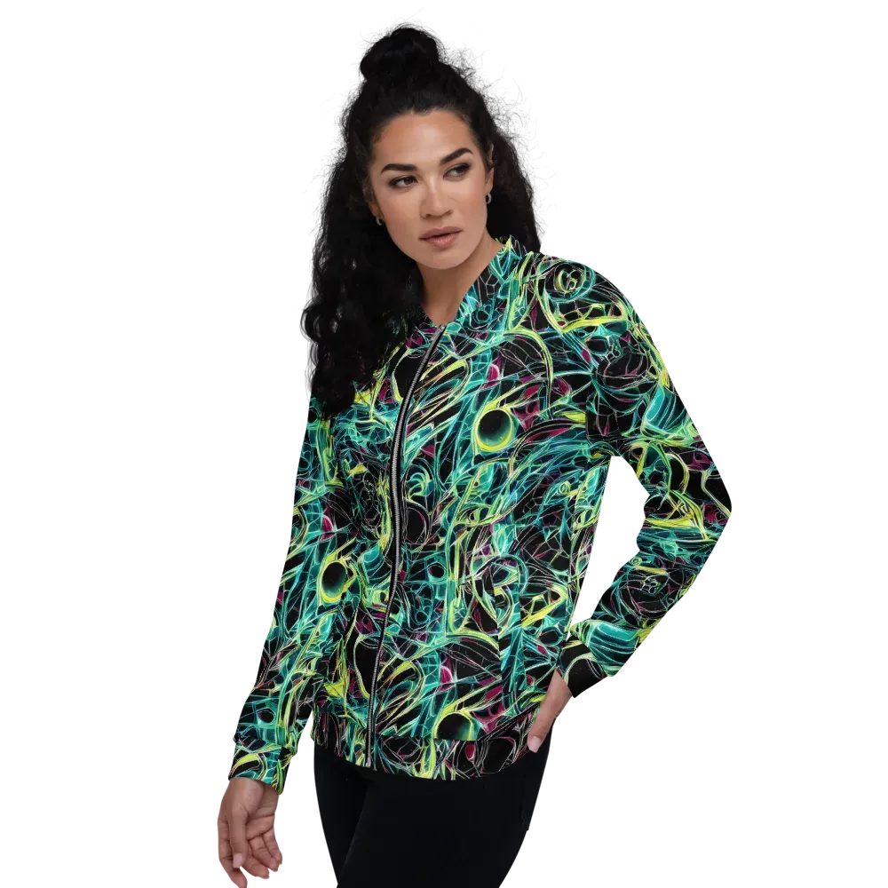 Vivid Circuitry on Bomber Jacket — Left