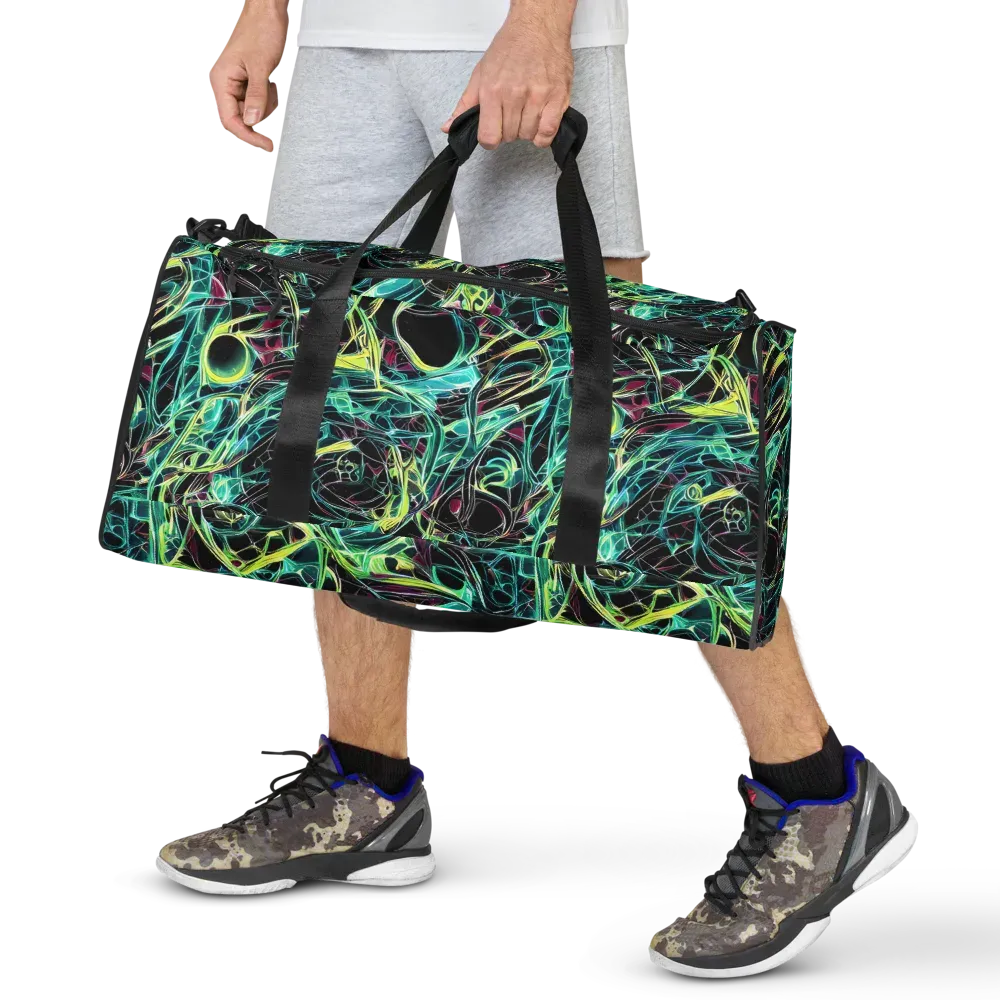 Vivid Circuitry on Duffle Bag — Front