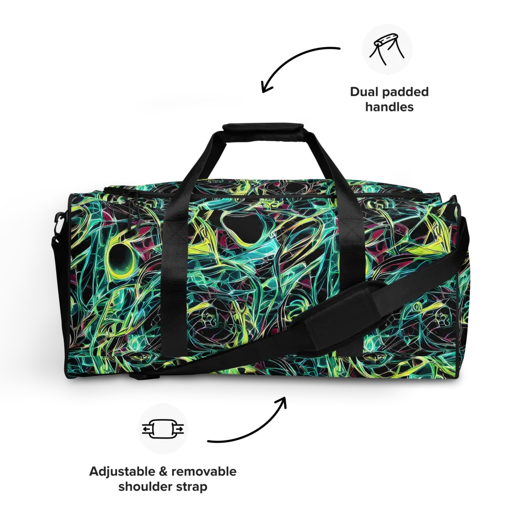 Vivid Circuitry on Duffle Bag — Front