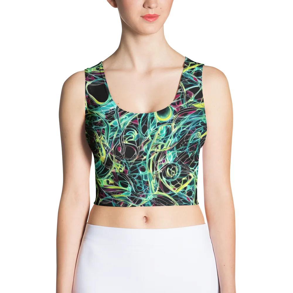 Vivid Circuitry on Crop Top — Front