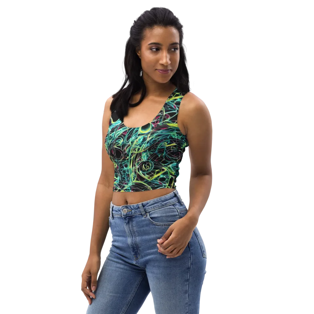 Vivid Circuitry on Crop Top — Left Front