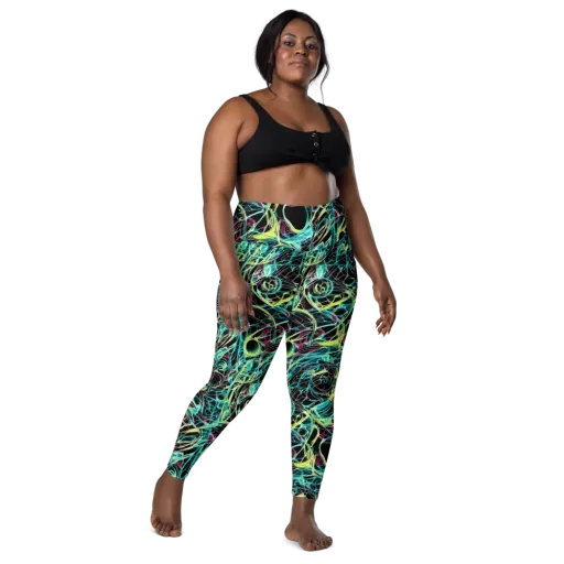 Vivid Circuitry on a Leggings with Pockets