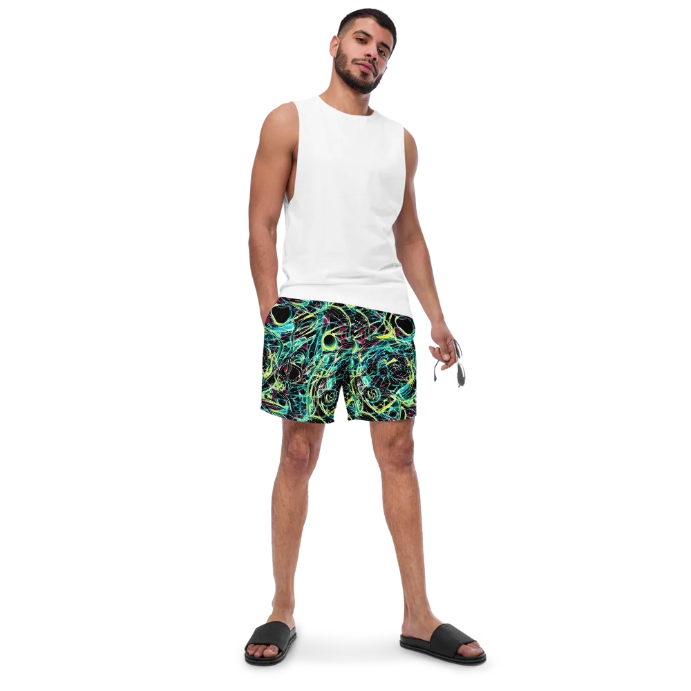 Vivid Circuitry on Swim Trunks — Front