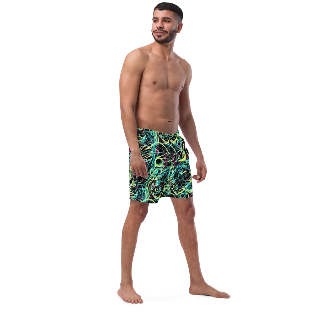 Vivid Circuitry on Swim Trunks — Right Front