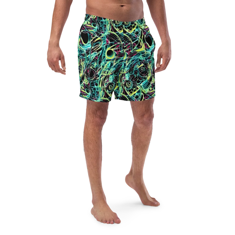 Vivid Circuitry on Swim Trunks — Front