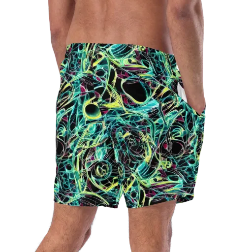 Vivid Circuitry on a Swim Trunks