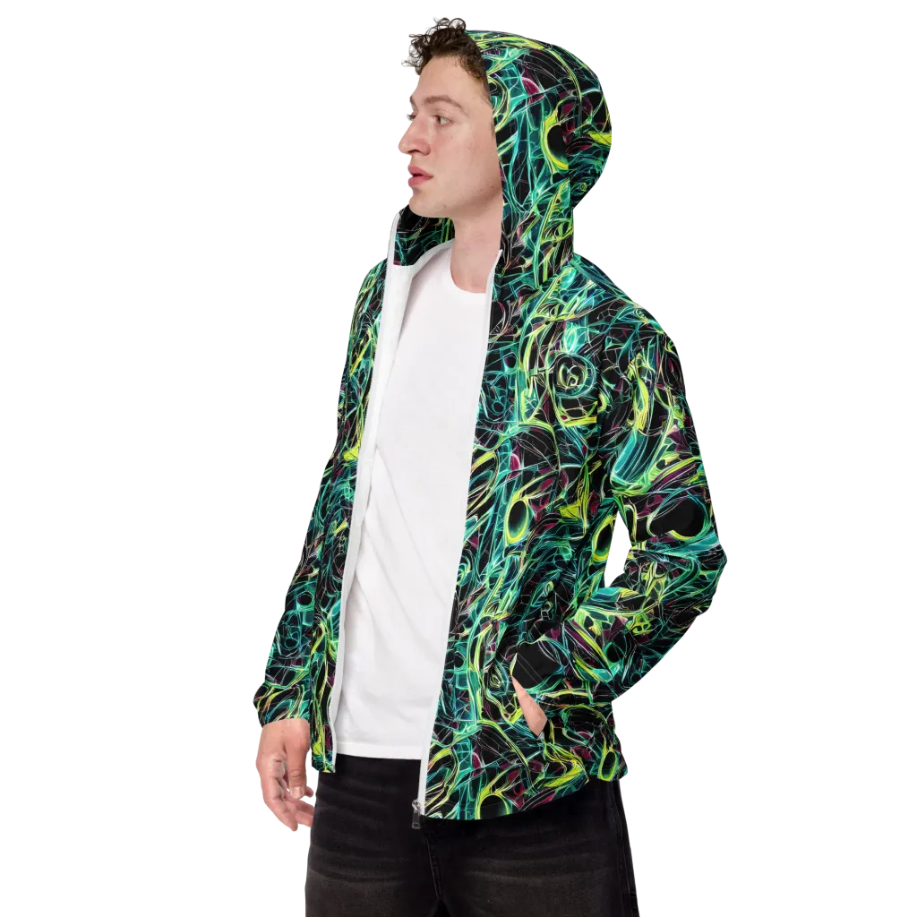 Vivid Circuitry on Men's Windbreaker — Left Front