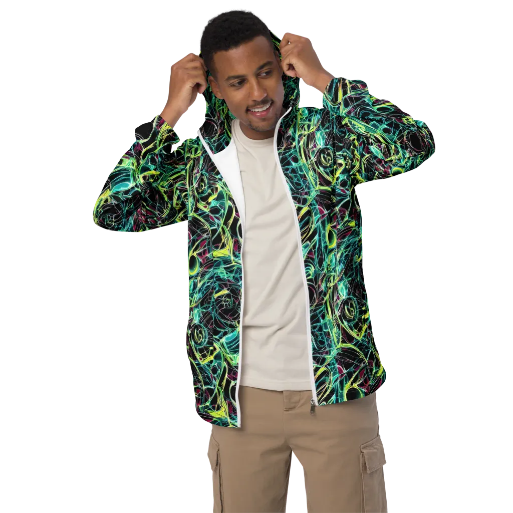 Vivid Circuitry on Men's Windbreaker — Front