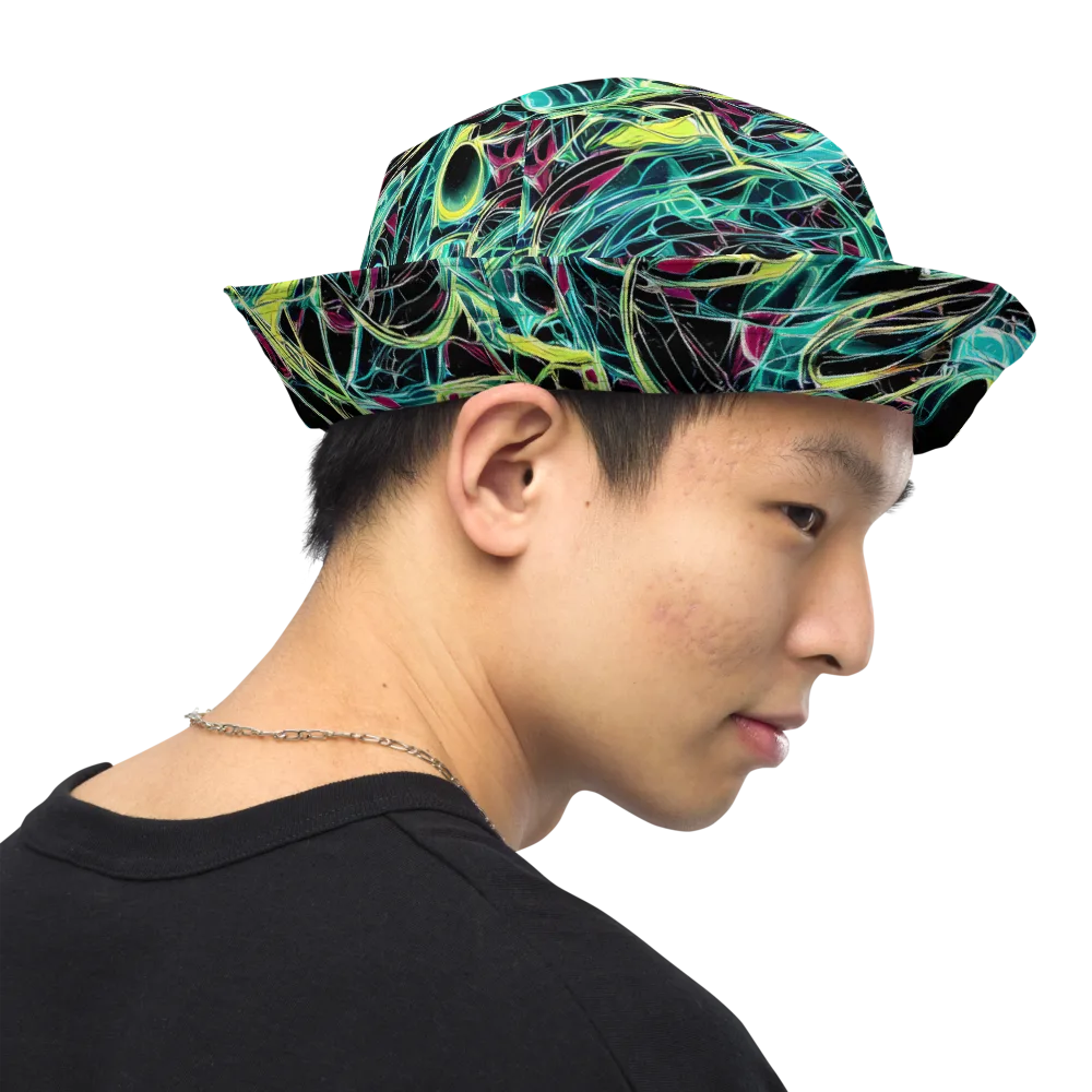 Vivid Circuitry on Reversible Bucket Hat — Right Outside