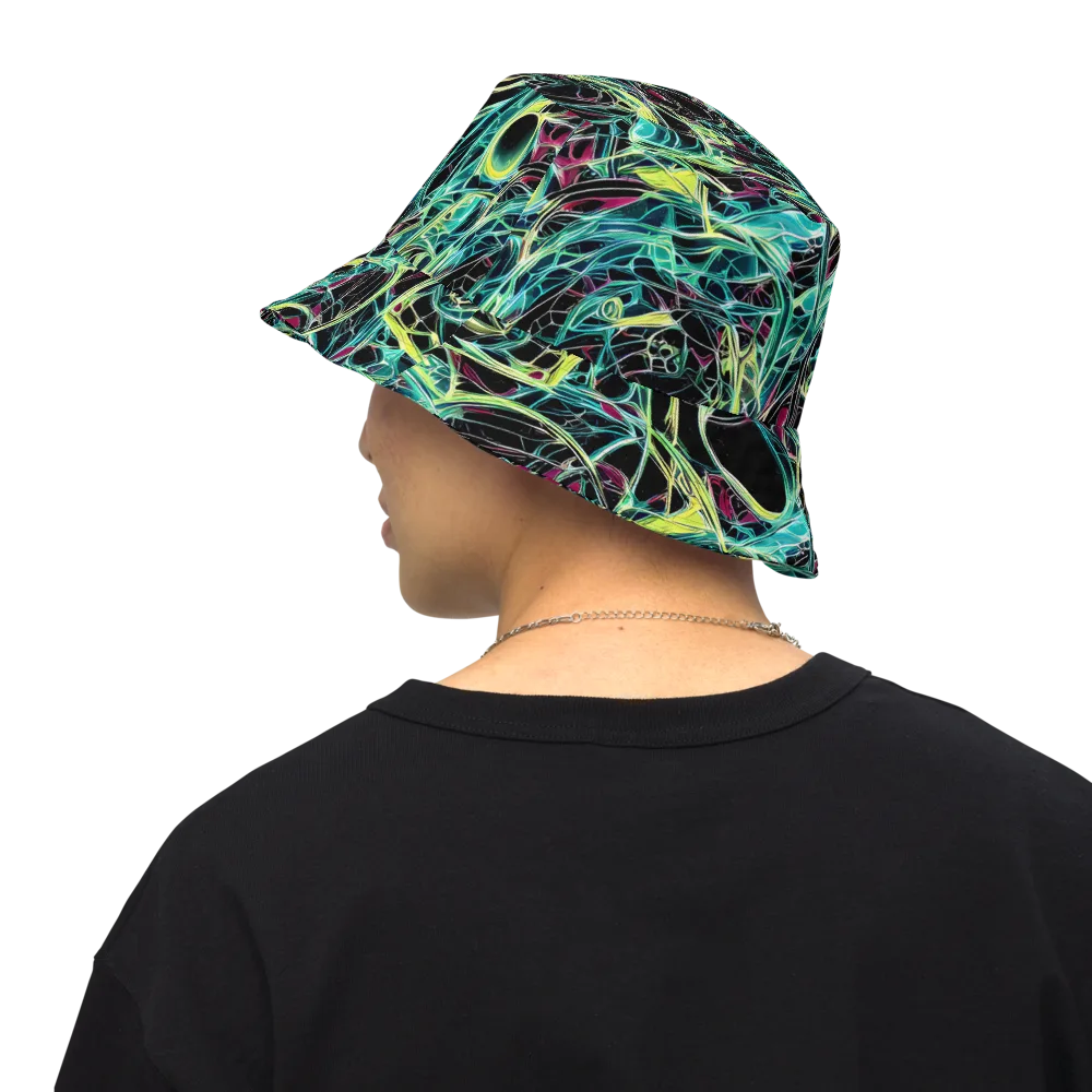 Vivid Circuitry on Reversible Bucket Hat — Back Inside