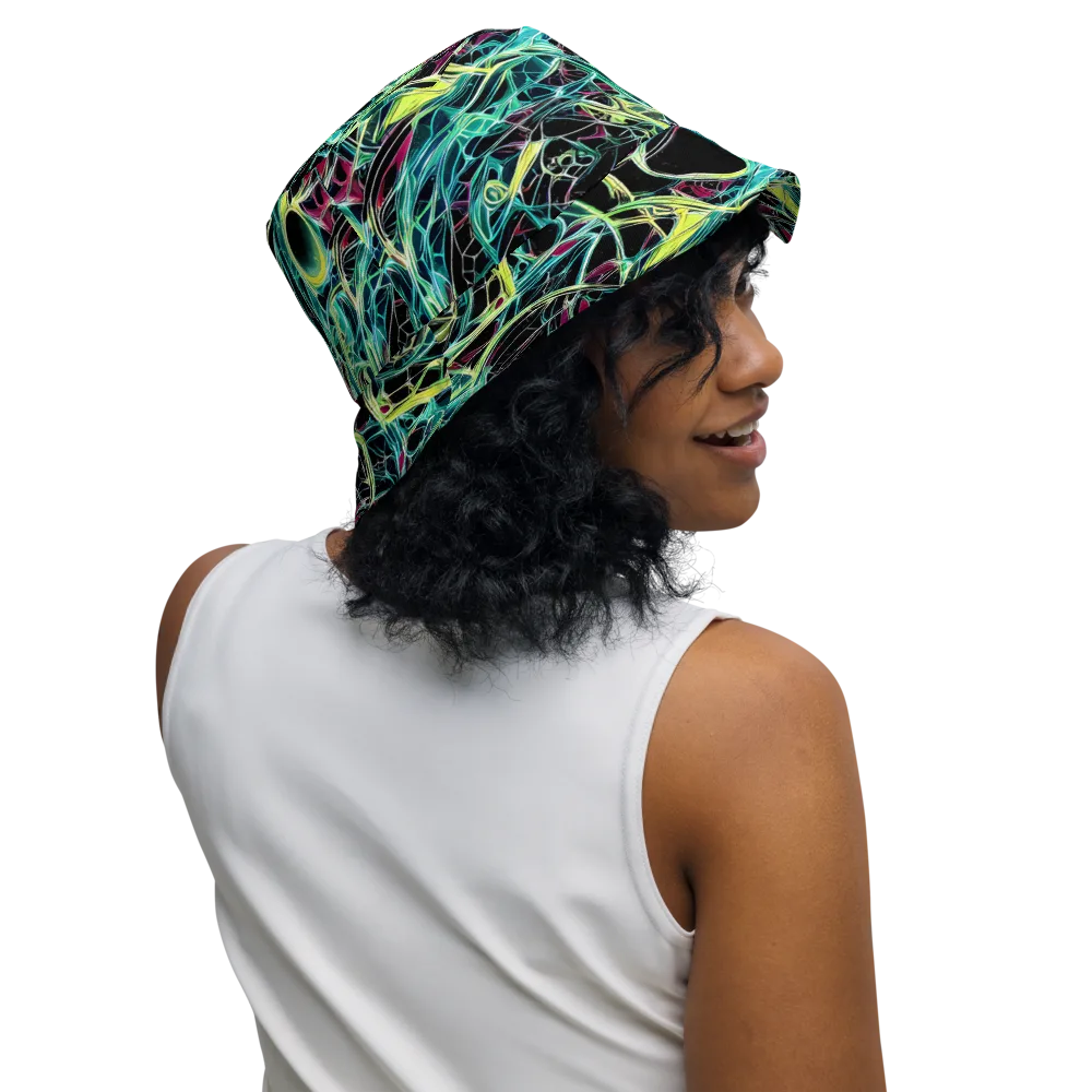 Vivid Circuitry on Reversible Bucket Hat — Right Outside