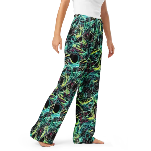 Vivid Circuitry on a Women's Pajama Pants
