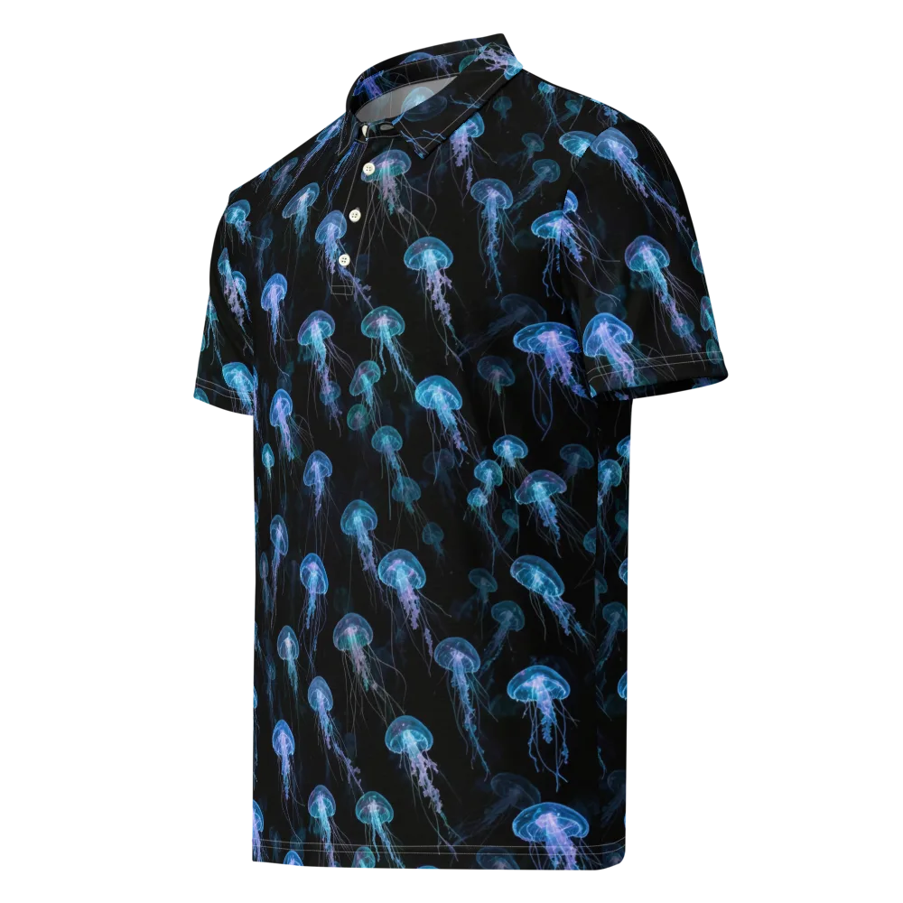Deep Sea Reverie on Men's Slim Fit Polo Shirt — Left Front