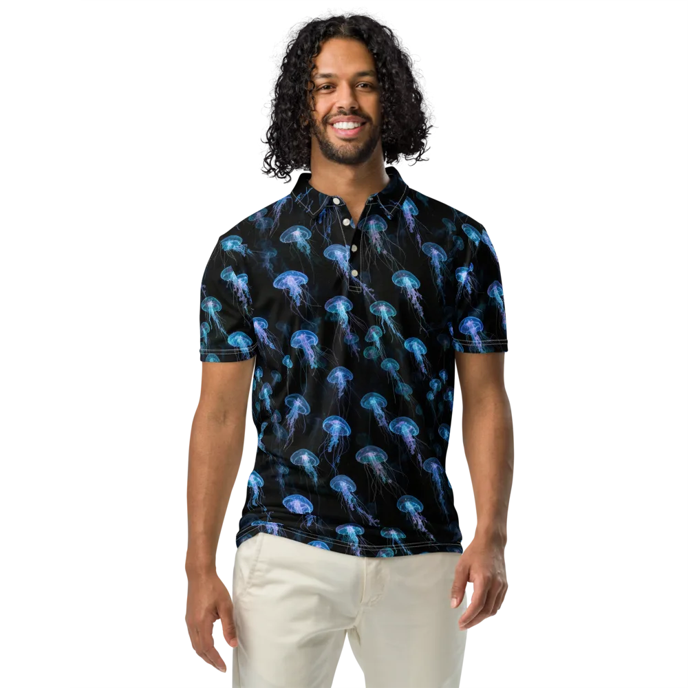 Deep Sea Reverie on Men's Slim Fit Polo Shirt — Front