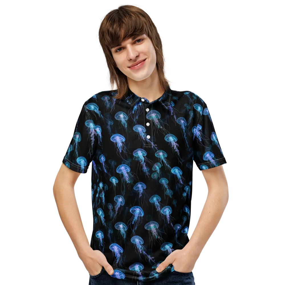 Deep Sea Reverie on Men's Slim Fit Polo Shirt — Front
