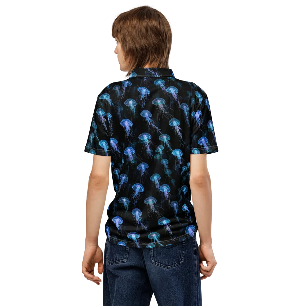 Deep Sea Reverie on Men's Slim Fit Polo Shirt — Back