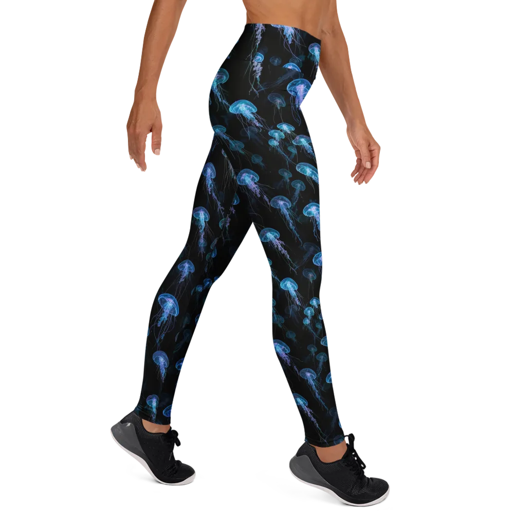 Deep Sea Reverie on Yoga Leggings — Right