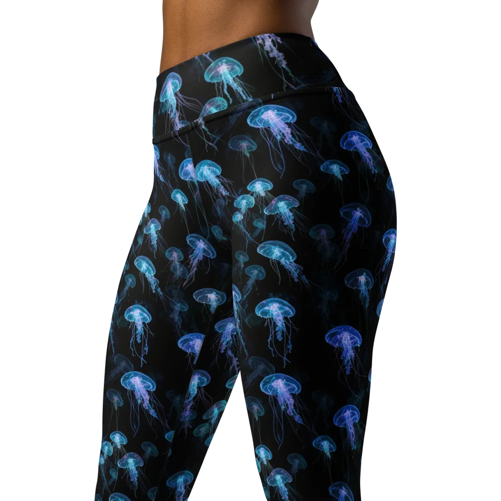 Deep Sea Reverie on Yoga Leggings — Left Front